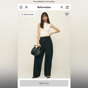 NWT. Reformation Petites Danielle Oversized Pant Black - Size 0P